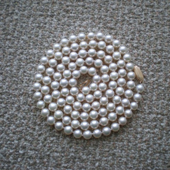 Vintage Mikimoto Blue Lagoon 14K Yellow Gold Pearl Beaded  MIKIMOTO BLUE LAGOON 30\